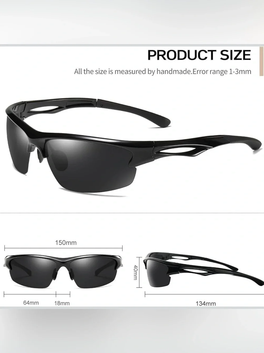 Sunglasses black polarized sport cycling